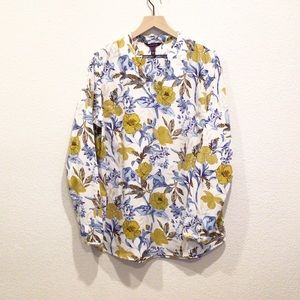 Long Tall Sally floral long sleeve blouse Size 16